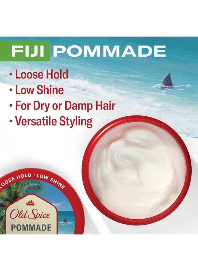 Old Spice Hair Styling Fiji Pomade for Men Flexible Hold Low Shine, 2.22 oz Each, Twin Pack 4.44 oz