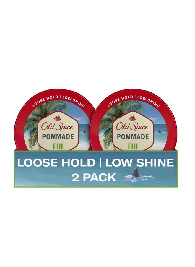 Old Spice Hair Styling Fiji Pomade for Men Flexible Hold Low Shine, 2.22 oz Each, Twin Pack 4.44 oz