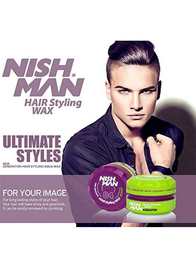 nishman Hair Styling Series (04 Rugby AQUA WAX, 150ml)