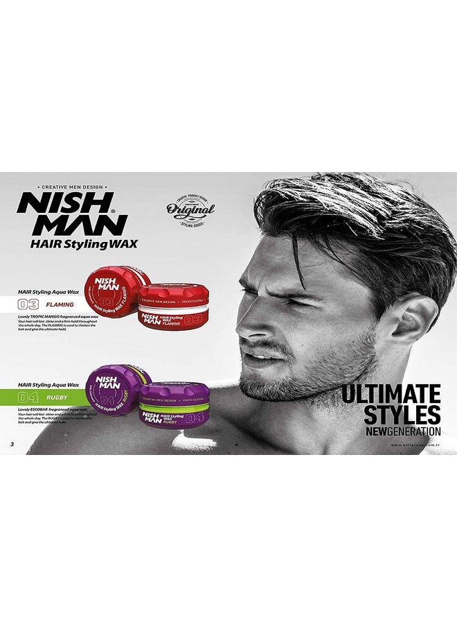 nishman Hair Styling Series (04 Rugby AQUA WAX, 150ml)