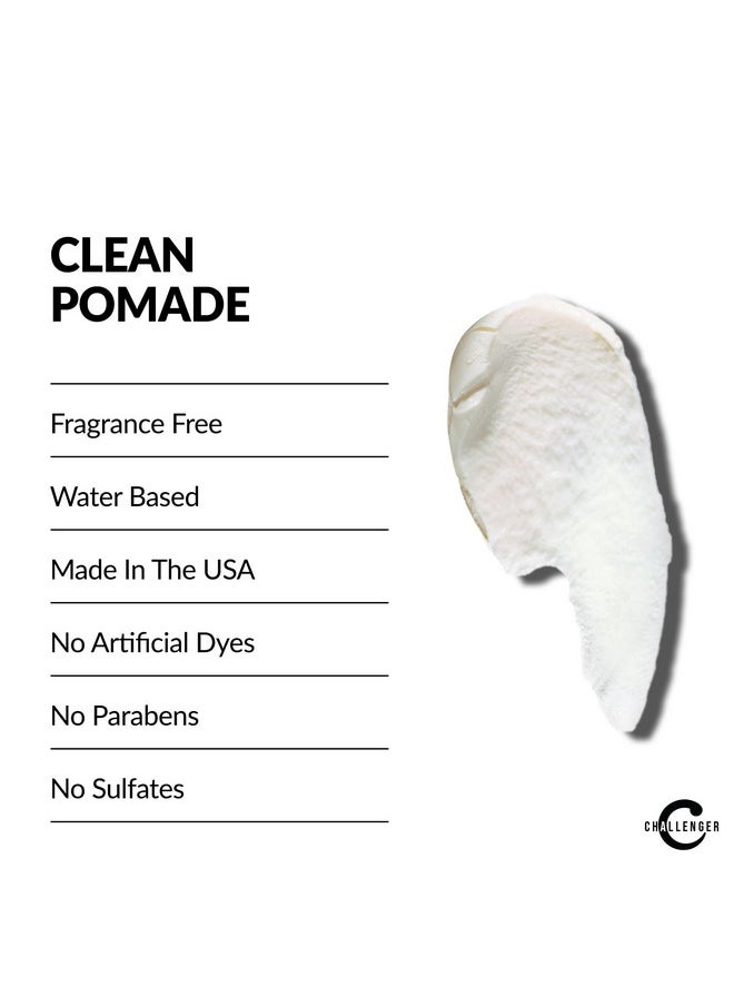 Challenger Fragrance Free Cream Pomade | Non-Comedogenic Styling Product | Unscented Hair Gel | Medium Firm Hold & Clean Ingredients | 1.5oz