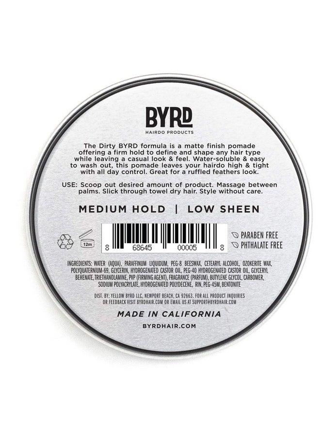 BYRD Hair Matte Pomade Mens Medium Hold/ Low Sheen, 1.5 OZ