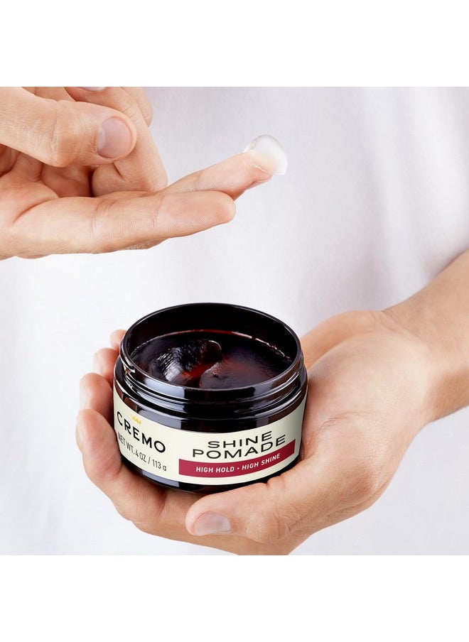 Cremo Premium Barber Grade Hair Styling Shine Pomade, High Hold & Shine, 4 Oz (Packaging May Vary)