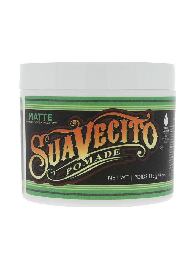 Suavecito Pomade Matte (No Shine) Formula 4 oz, 1 Pack - Medium Hold Hair Pomade For Men - Matte Hair Paste For Natural Texture Hairstyles