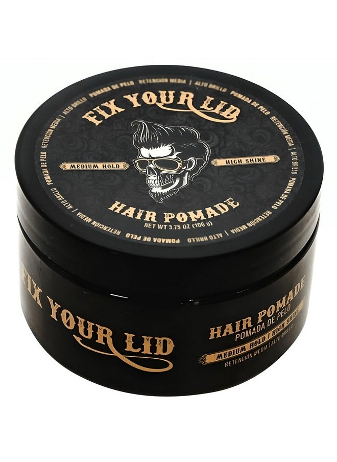 Fix Your Lid Hair Pomade for Men - Water Based Pomade with Medium Hold and High Shine - Match all Mens Hair Types & Styles - Easy To Wash Out - 3.75 Oz