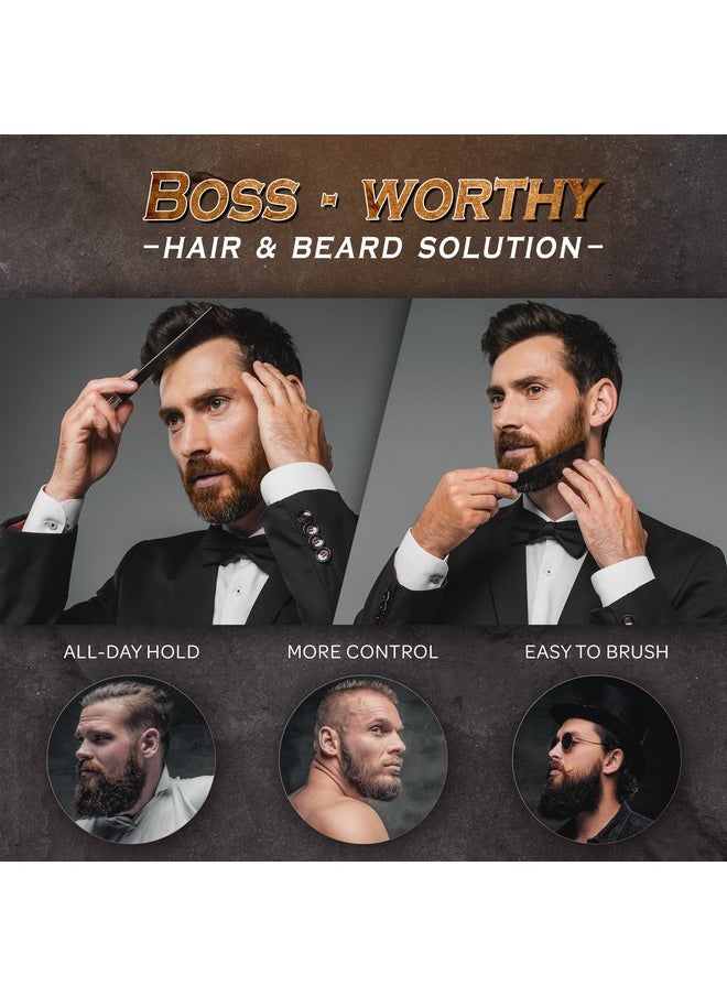 Bossman Hair & Beard Pomade - All Day Hold, Control and Moisturizing Hair, Beard and Moustache Styling Product - Natural Strong Hold Pomade - Made in USA (Royal Oud Scent)