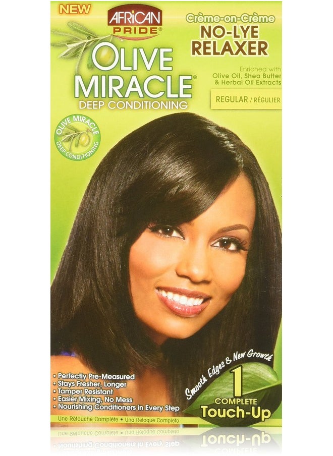 African Pride Olive Miracle 1 Touch-Up Kit Regular - Contains Aloe Vera, Castor Oil & Biotin, 1 Kit