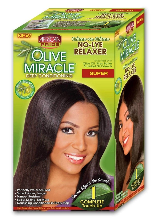 African Pride Olive Miracle Deep Conditioning No-lye Relaxer Kit, Super, 1count