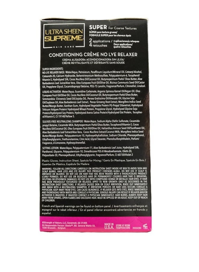 Ultra Sheen Supreme No-lye Relaxer Conditioning Creme Kit, Super, 1 Ea, 1count