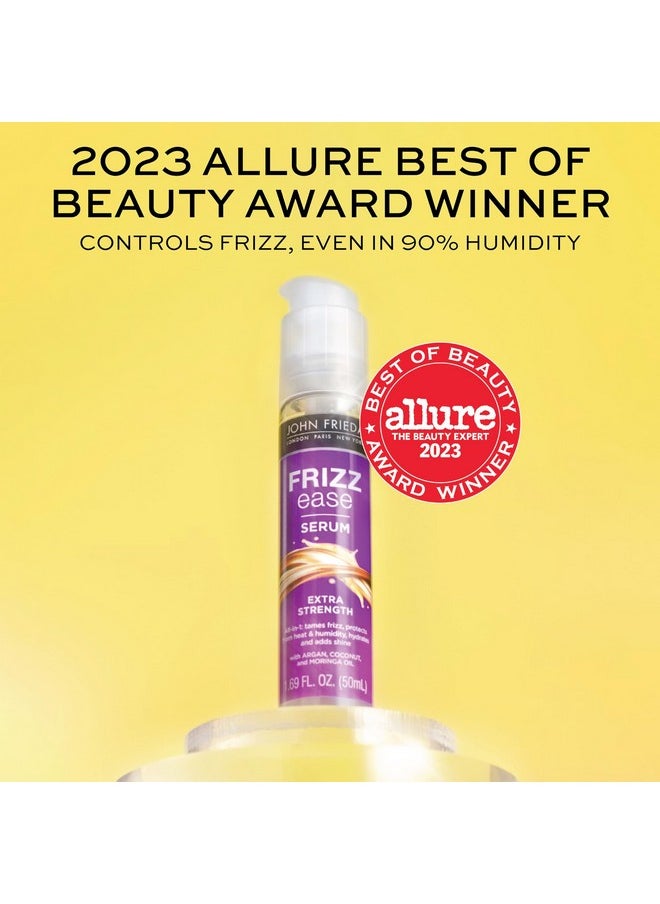 John Frieda Frizz Ease Extra Strength Hair Serum, Nourishing Hair Oil for Frizz Control, Heat Protectant with Argan & Coconut Oils, 1.69 fl oz