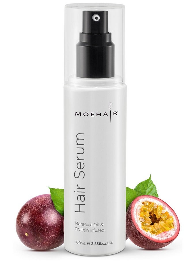 MOEHAIR Anti Frizz Hair Serum | Infused with Maracuja Oil and Protein | Hair Serum for Frizzy Hair | Paraben and Sulfate-Free Hair Smoothing Serum | For Strong and Silky Hair (3.38 Fl. Oz)