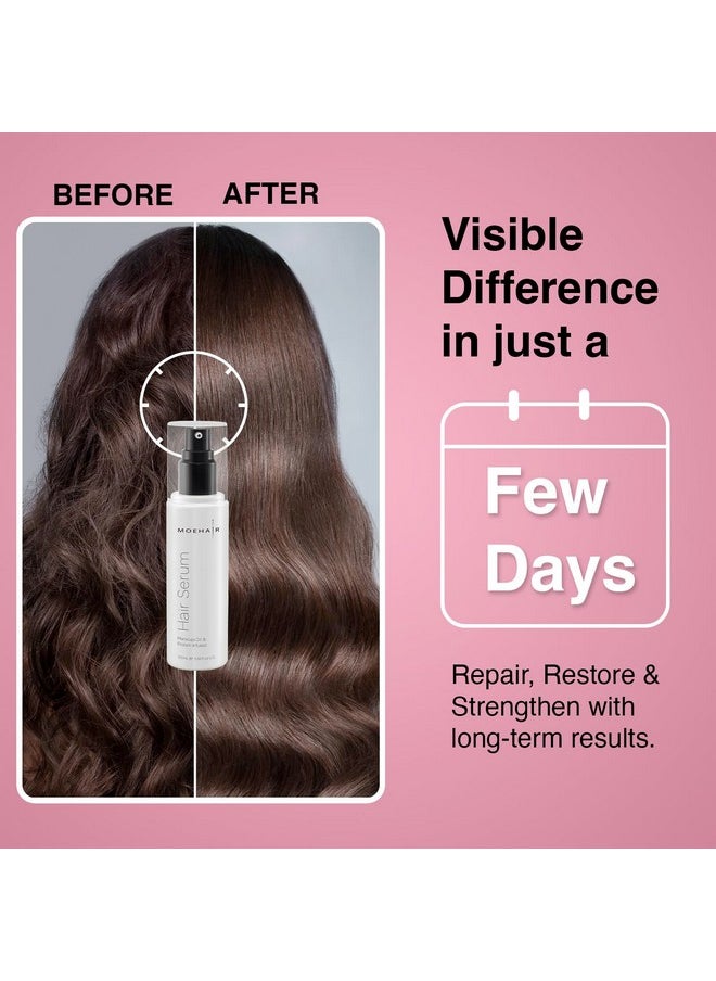 MOEHAIR Anti Frizz Hair Serum | Infused with Maracuja Oil and Protein | Hair Serum for Frizzy Hair | Paraben and Sulfate-Free Hair Smoothing Serum | For Strong and Silky Hair (3.38 Fl. Oz)