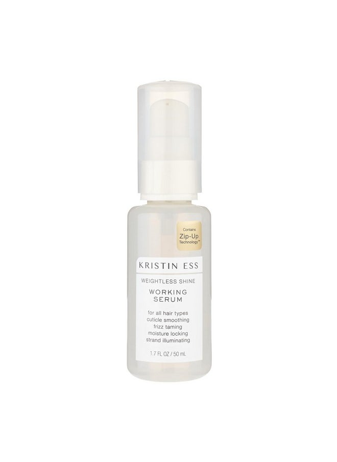 Kristin Ess Hair Weightless Shine Working Hair Serum for Dry Damaged Hair - Frizz Taming, Anti Breakage, Moisture Locking + Shine Enhancing - Color + Keratin Safe, 1.7 fl. oz.