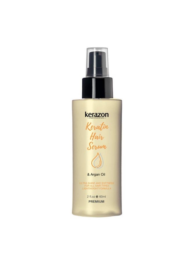 KERAZON Keratin Hair Serum Argan Oil Smoothing Dry Damage Repair Treatment Premium Formula, Anti Frizz Hair Protection