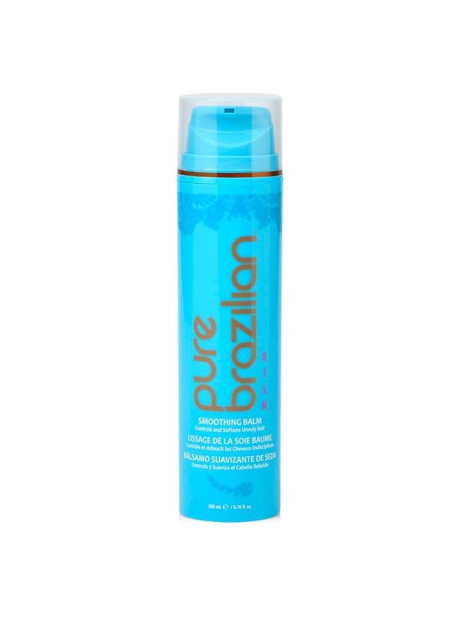 Pure Brazilian - Silk Smoothing Balm With Keratin, Hydrolyzed Silk & Coconut Oil, Anti-Frizz, Nourishing and Strengthening Formula for Silky Smooth Hair, Salon-Quality Treatment, (6.78 Oz)