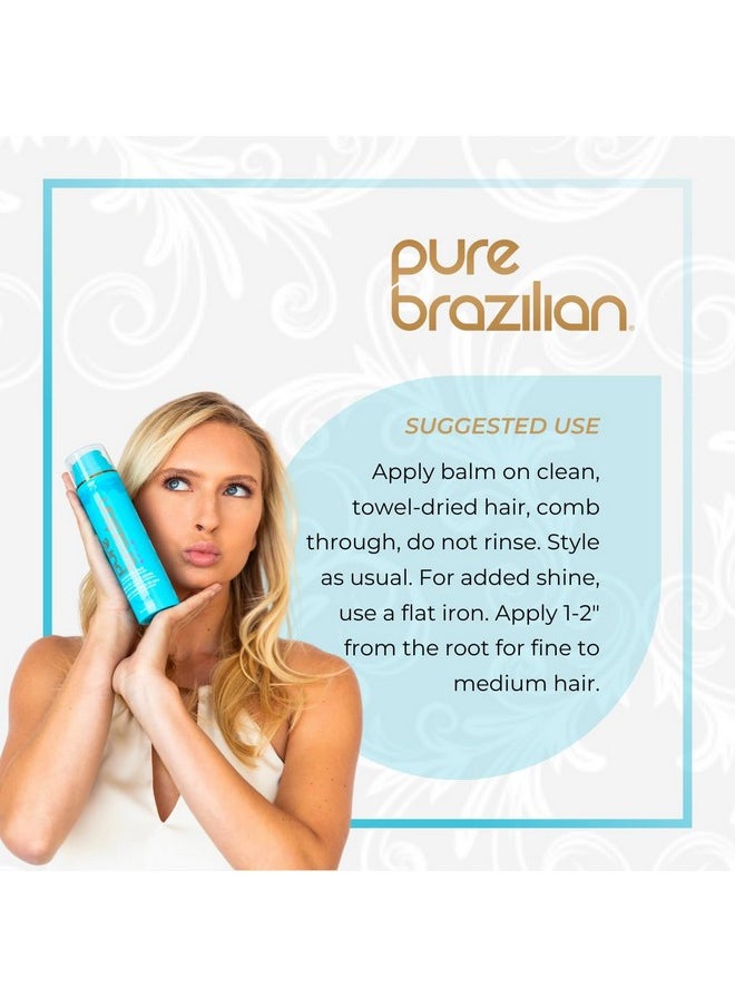 Pure Brazilian - Silk Smoothing Balm With Keratin, Hydrolyzed Silk & Coconut Oil, Anti-Frizz, Nourishing and Strengthening Formula for Silky Smooth Hair, Salon-Quality Treatment, (6.78 Oz)