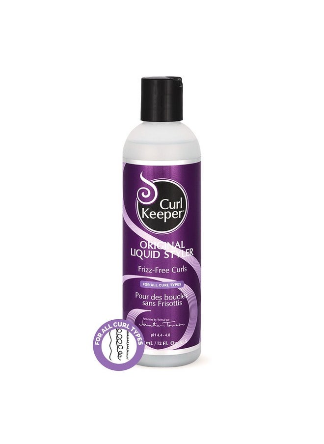 Original Curl Keeper Anti-Frizz Curl Defining Hair Styler (12 Oz) - Lightweight Curl Definer Liquid Gel for All Weather Conditions - Wavy & Curly Hair Products for Women (Cream Alternative)