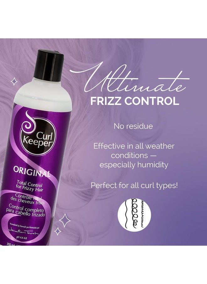 Original Curl Keeper Anti-Frizz Curl Defining Hair Styler (12 Oz) - Lightweight Curl Definer Liquid Gel for All Weather Conditions - Wavy & Curly Hair Products for Women (Cream Alternative)