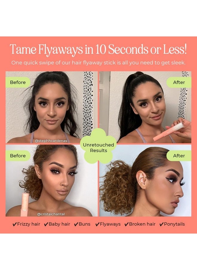 INH Hair Mascara for Flyaways | Quick Slick Hair Finishing Stick for Flyaways, Frizz Control, & Slick Back Look | Non Greasy & Non Comedogenic Smoothing Serum & Frizz Tamer Wand | Peach Tart, 18ml