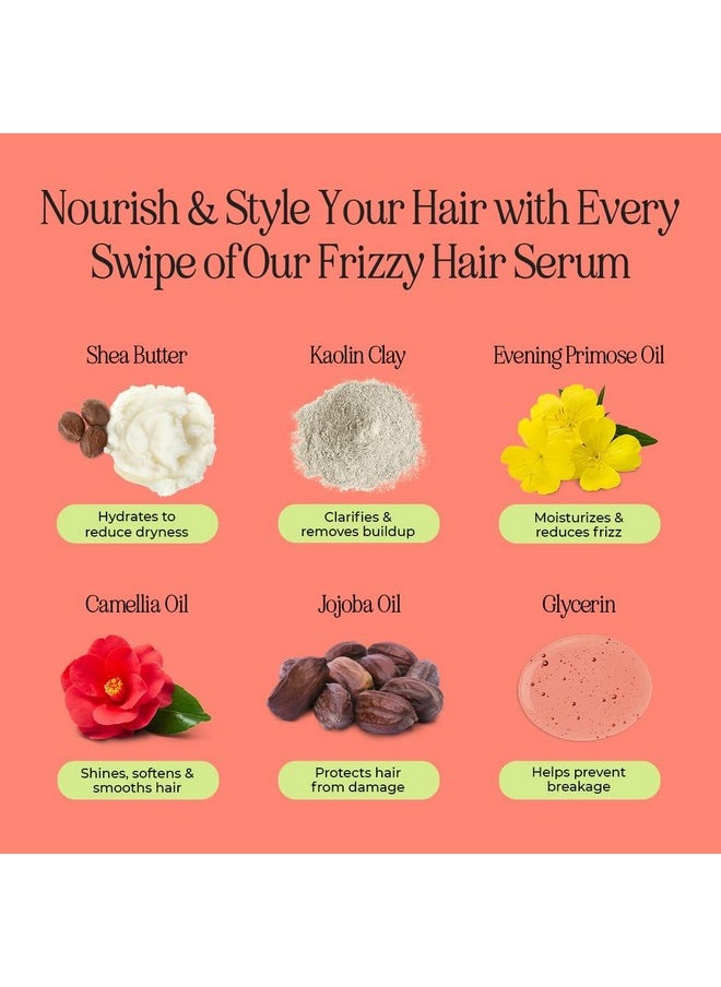 INH Hair Mascara for Flyaways | Quick Slick Hair Finishing Stick for Flyaways, Frizz Control, & Slick Back Look | Non Greasy & Non Comedogenic Smoothing Serum & Frizz Tamer Wand | Peach Tart, 18ml