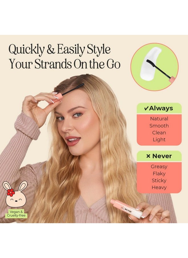 INH Hair Mascara for Flyaways | Quick Slick Hair Finishing Stick for Flyaways, Frizz Control, & Slick Back Look | Non Greasy & Non Comedogenic Smoothing Serum & Frizz Tamer Wand | Peach Tart, 18ml