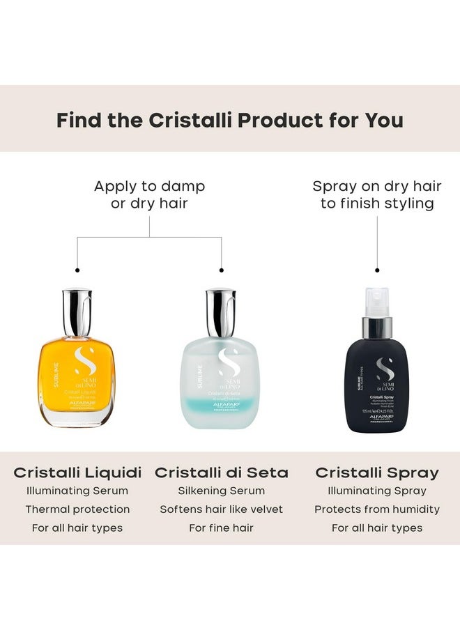 Alfaparf Milano Semi di Lino Sublime Cristalli Liquidi Hair Oil Serum with Thermal Protection - Anti Frizz Hair Serum & Smoothing Heat Protectant Spray with Vitamin E for Frizzy Hair (0.51 oz / 15 ml)