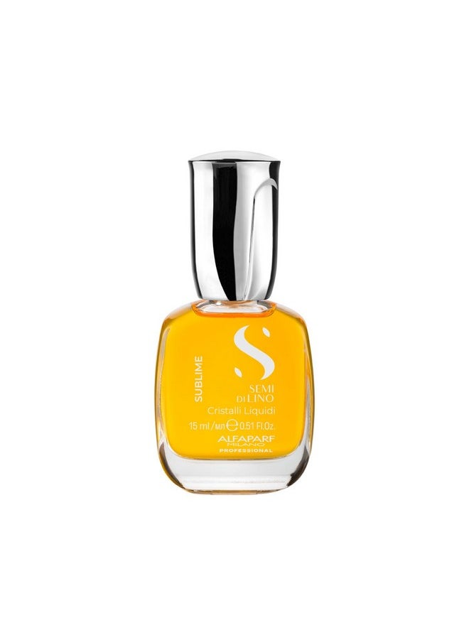 Alfaparf Milano Semi di Lino Sublime Cristalli Liquidi Hair Oil Serum with Thermal Protection - Anti Frizz Hair Serum & Smoothing Heat Protectant Spray with Vitamin E for Frizzy Hair (0.51 oz / 15 ml)