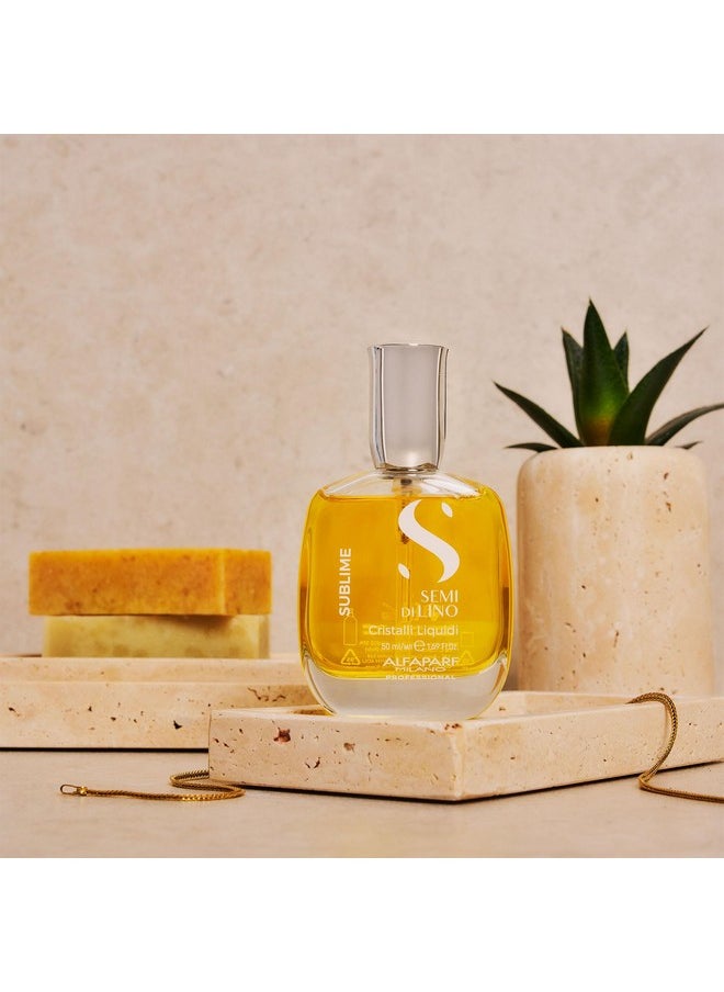 Alfaparf Milano Semi di Lino Sublime Cristalli Liquidi Hair Oil Serum with Thermal Protection - Anti Frizz Hair Serum & Smoothing Heat Protectant Spray with Vitamin E for Frizzy Hair (1.69 oz / 50 ml)