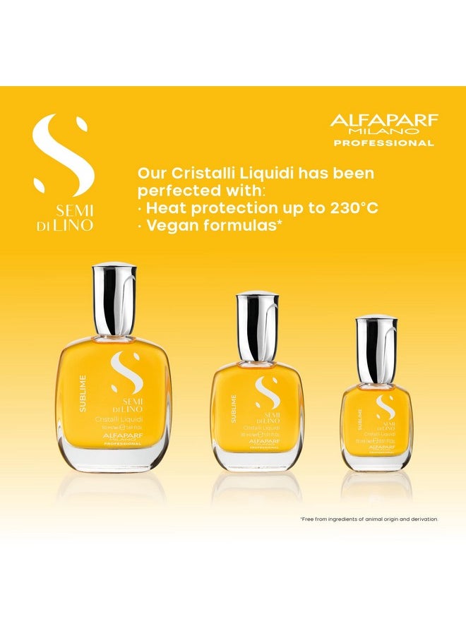Alfaparf Milano Semi di Lino Sublime Cristalli Liquidi Hair Oil Serum with Thermal Protection - Anti Frizz Hair Serum & Smoothing Heat Protectant Spray with Vitamin E for Frizzy Hair (1.69 oz / 50 ml)