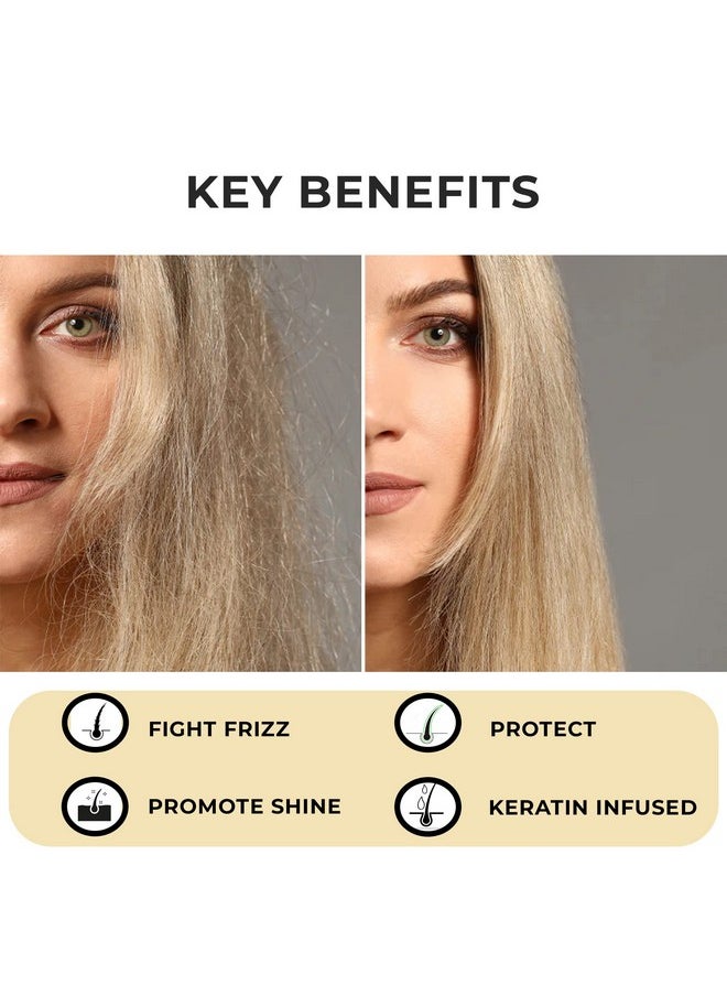 Hair serum for frizzy and damaged hair: Anti Frizz Hair Serum with Hydrating and Strengthening Properties. Non-Oily Hair Treatment Serum for Shine and Frizz Control (100ml / 3.38Fl. Oz).