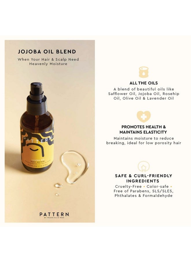 PATTERN Beauty by Tracee Ellis Ross Jojoba Hair Serum, 3.9 Fl Oz, Safflower, Jojoba, Rosehip, Olive & Lavender Oils, Lightweight Moisture Boost for Hair and Scalp