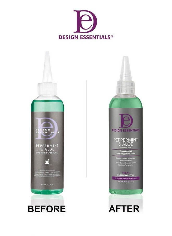 Design Essentials Peppermint & Aloe TherapeuticsSoothing Scalp Tonic, 4 Ounces