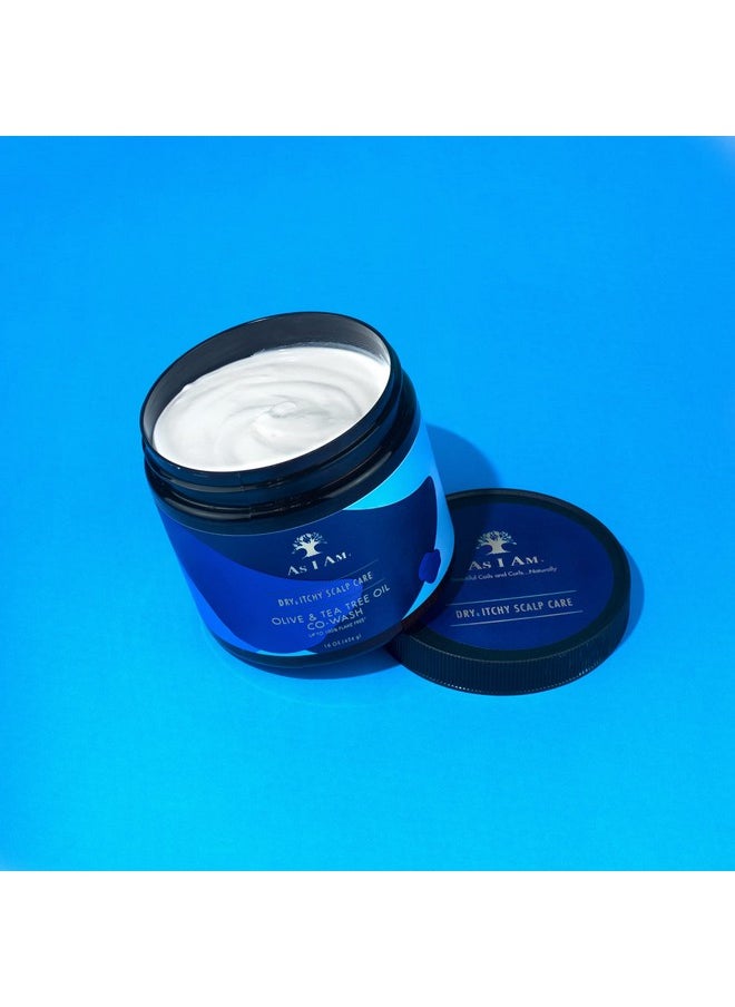 As I Am Dry & Itchy Scalp Care Cowash - 16 ounce - Enriched with Zinc Pyrithione, Olive Oil, and Tea Tree Oil - Fights Dandruff and Seborrheic Dermatitis