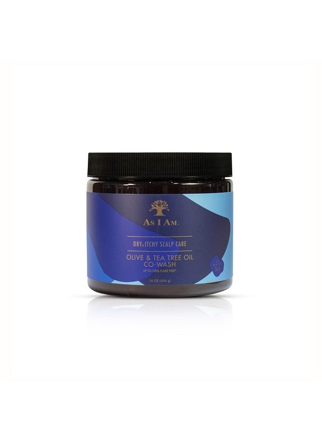 As I Am Dry & Itchy Scalp Care Cowash - 16 ounce - Enriched with Zinc Pyrithione, Olive Oil, and Tea Tree Oil - Fights Dandruff and Seborrheic Dermatitis