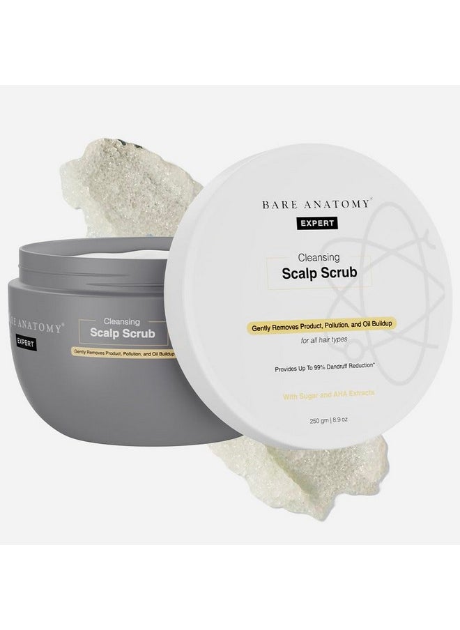 Bare Anatomy Scalp Scrub with Natural AHAs, Coconut & Sugar | Get Up To 99% Dandruff Reduction | Dandruff Remover | Oily Scalp Exfoliator Hair Scrub | Sulphate & Paraben Free | For Women & Men | 250g