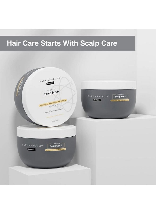 Bare Anatomy Scalp Scrub with Natural AHAs, Coconut & Sugar | Get Up To 99% Dandruff Reduction | Dandruff Remover | Oily Scalp Exfoliator Hair Scrub | Sulphate & Paraben Free | For Women & Men | 250g