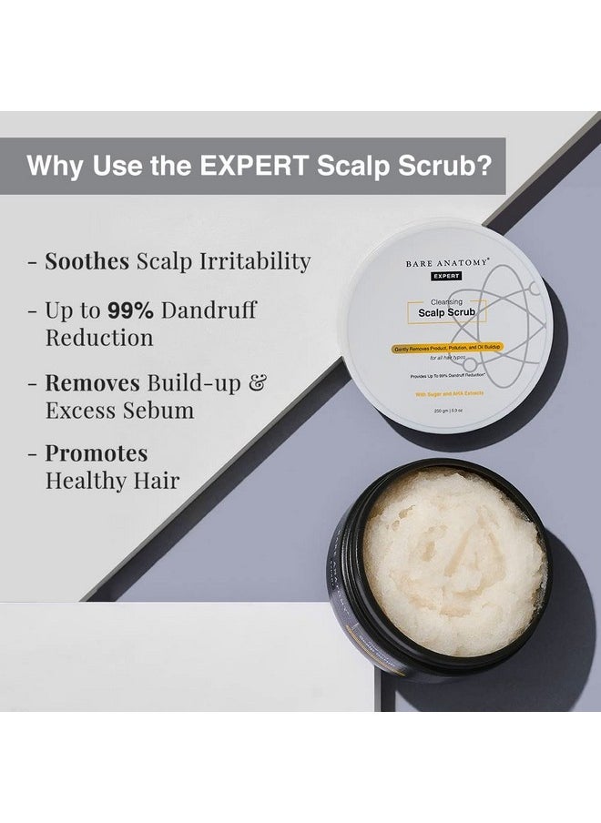 Bare Anatomy Scalp Scrub with Natural AHAs, Coconut & Sugar | Get Up To 99% Dandruff Reduction | Dandruff Remover | Oily Scalp Exfoliator Hair Scrub | Sulphate & Paraben Free | For Women & Men | 250g