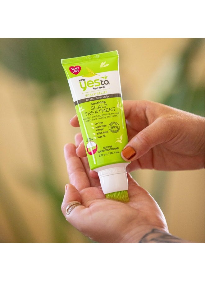 Yes To Tea Tree Scalp Treatment, Soothing Formula To Remove Build Up, Leaving Scalp Cleansed & Calm, With Tea Tree, Witch Hazel, Apple Cider Vinegar & Sage Oil, Natural, Vegan & Cruelty Free, 3 Fl Oz