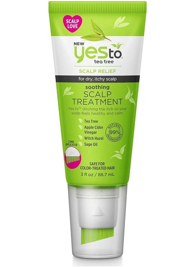 Yes To Tea Tree Scalp Treatment, Soothing Formula To Remove Build Up, Leaving Scalp Cleansed & Calm, With Tea Tree, Witch Hazel, Apple Cider Vinegar & Sage Oil, Natural, Vegan & Cruelty Free, 3 Fl Oz