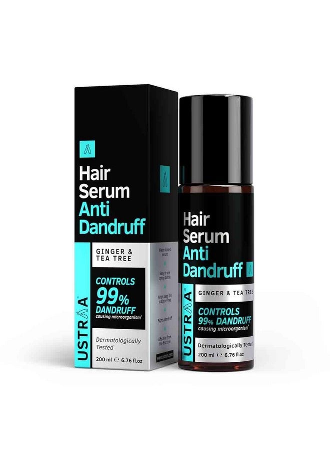 Ustraa Hair Serum Anti Dandruff for Men - 200ml - With Ginger & Tea Tree, Fights Dandruff - No Sulphate, No Harmful Chemicals