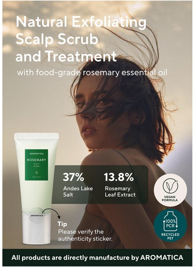AROMATICA Rosemary Scalp Scrub 5.82oz / 165g, Scalp Treatment, Scalp Exfoliator with Salt Scrub for Oily Scalp, Dandruff, Build Up Remover