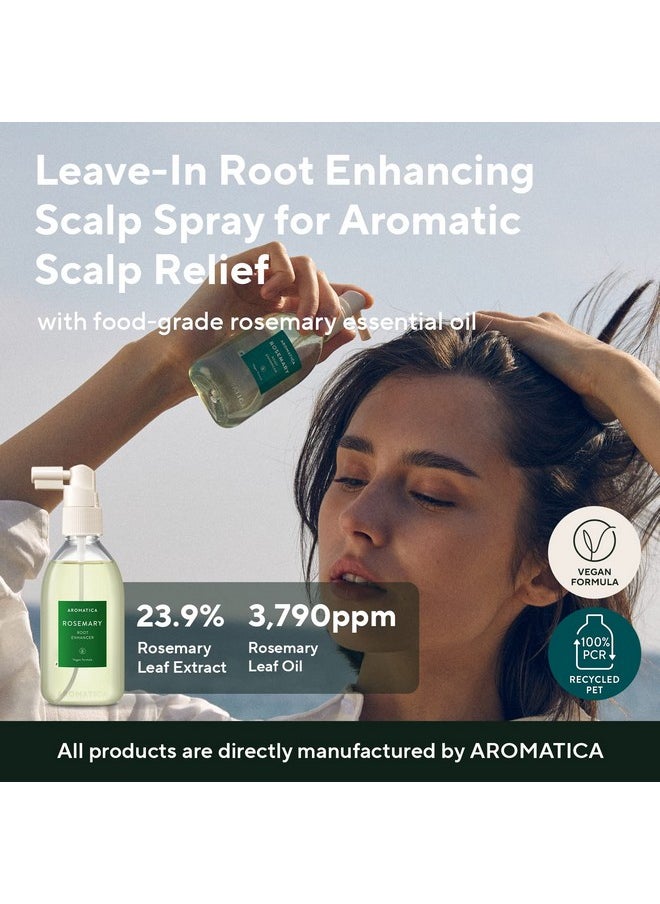 AROMATICA Rosemary Root Enhancer And Scalp Scrub Set - Rosemary Water Spray And Scalp Exfoliator For Dry Scalp Treatment, Protect and Refresh Your Hair with Rosemary Oil Scalp Care Gift Set