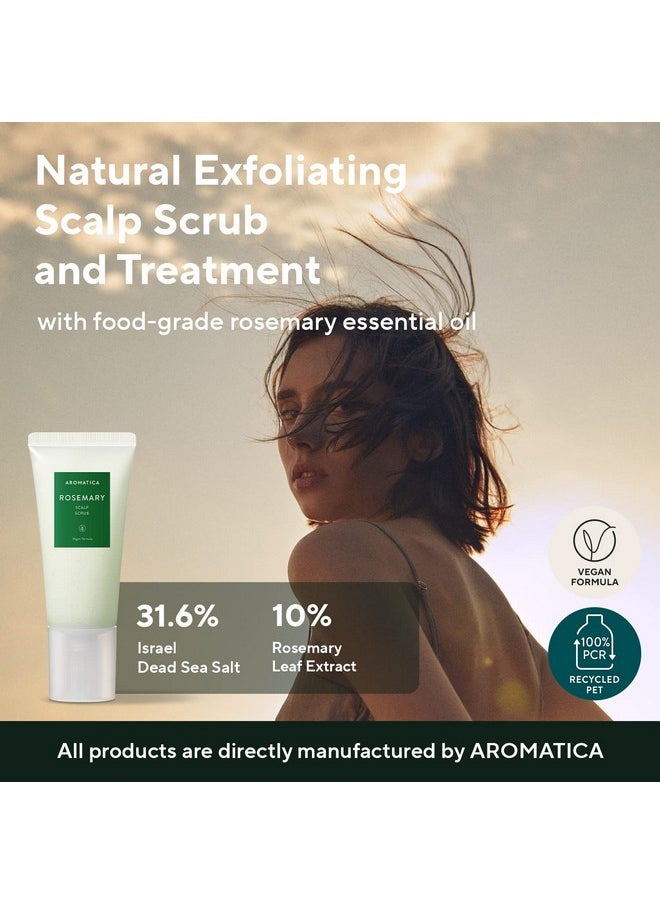 AROMATICA Rosemary Root Enhancer And Scalp Scrub Set - Rosemary Water Spray And Scalp Exfoliator For Dry Scalp Treatment, Protect and Refresh Your Hair with Rosemary Oil Scalp Care Gift Set