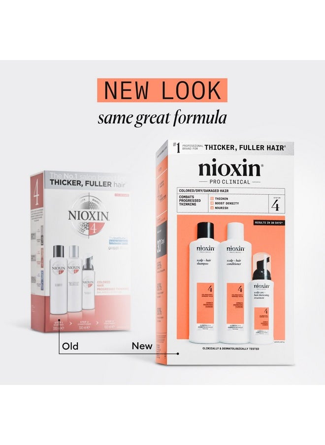 Nioxin Scalp + Hair Thickening System 4 - Hair Thickening System for Colored Or Dry Damaged Hair with Progressed Thinning, Trial Size (Packaging May Vary)
