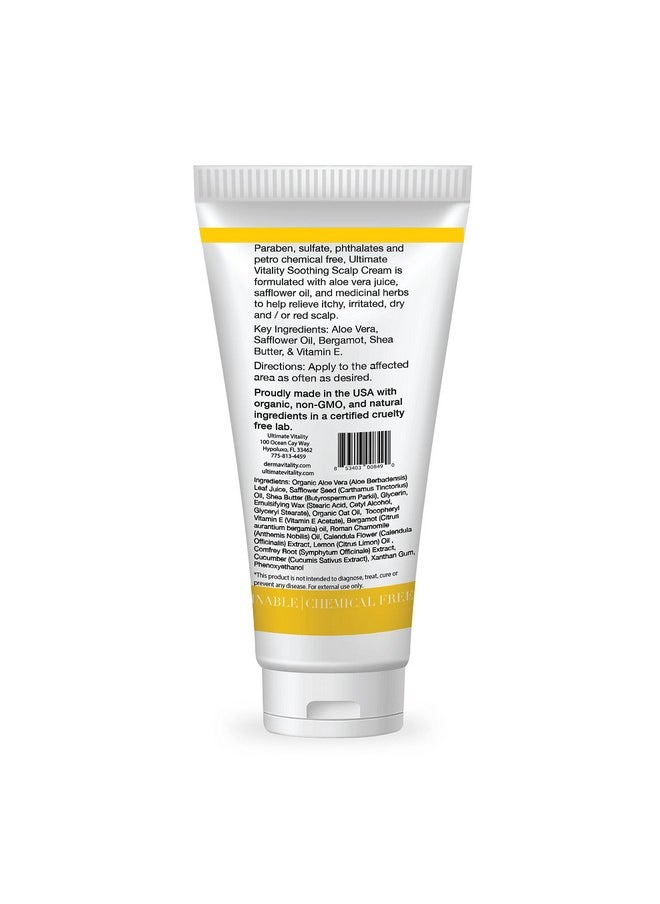 Dermavitality Soothing Moisturizing Scalp Cream Natural Organic Lotion for to moisturize and soothe scalp - 2 Ounces