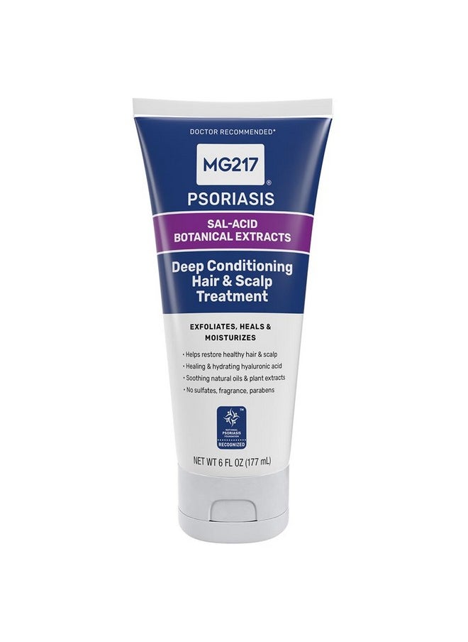 MG217 Deep Conditioning Salicylic Acid Scalp Treatment for Psoriasis, Exfoliates, Heals, Moisturizes, Hyaluronic Acid, Natural Oils, Plant Extracts, Sulfate free, Paraben Free, Fragrance Free, 6 floz