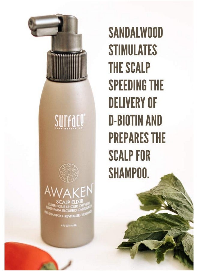 SURFACE Hair Awaken Scalp Elixir, Stimulate and Revitalize While Lifting Roots and Adding Volume, 4 Fl. Oz.