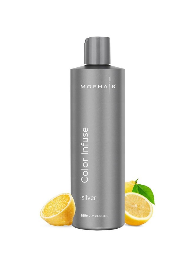 MOEHAIR Color Infuse Silver - 12 Fl. Oz | Purple Toner for Silver, Gray & White Hair | Neutralizes Unwanted Brassiness | Salon-Grade Hair Toner for Brassy Hair | Brass Off | Sulfate and Paraben-Free