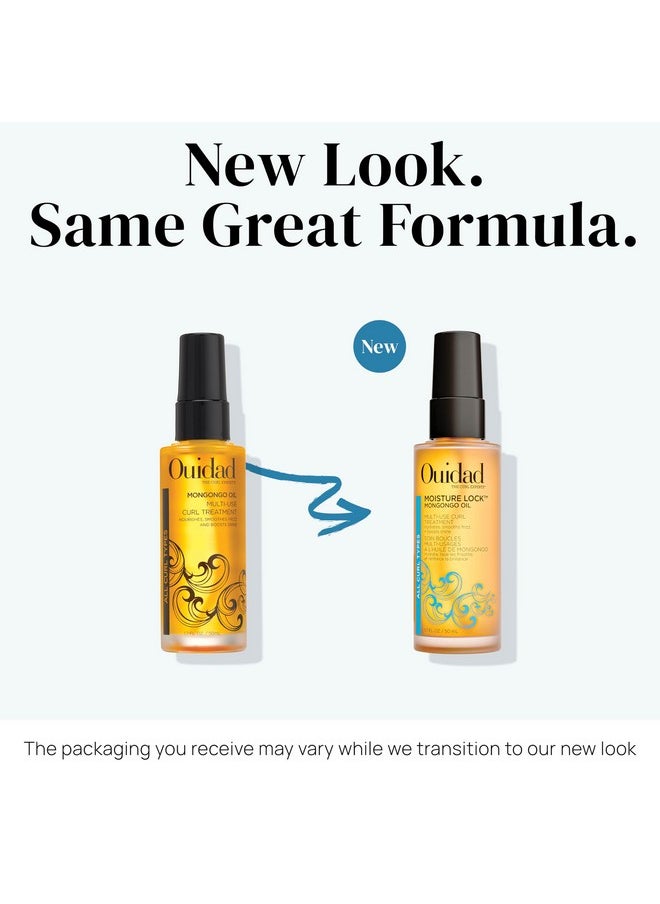 Ouidad Moisture Lock Mongongo Hair Oil for Curly Hair, 1.7 fl oz, Multi-Use Leave-In Hair Treatment, Fast-Absorbing Elixir, Hydrates, Smoothes, Strengthens & Restores Natural Luster, All Curl Types