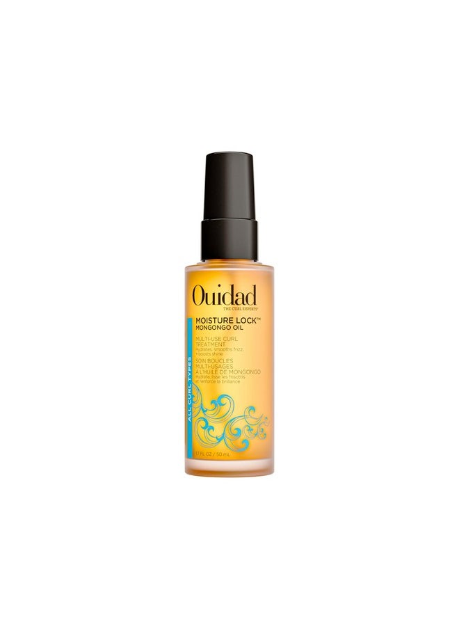 Ouidad Moisture Lock Mongongo Hair Oil for Curly Hair, 1.7 fl oz, Multi-Use Leave-In Hair Treatment, Fast-Absorbing Elixir, Hydrates, Smoothes, Strengthens & Restores Natural Luster, All Curl Types